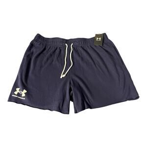 NWT Under Armour UA Rival Terry 6" Sweat Shorts Mens Size 2XL Navy Blue‎ Stretch